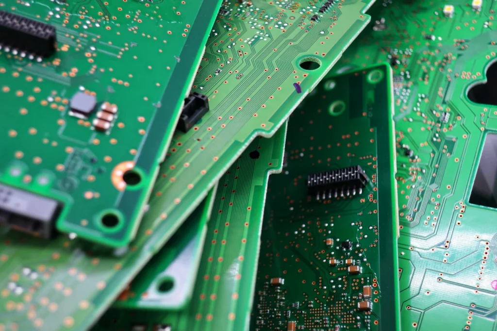 elektroodpady: płytki drukowane, z których urban mining odzyskuje cenne metali i inne surowce